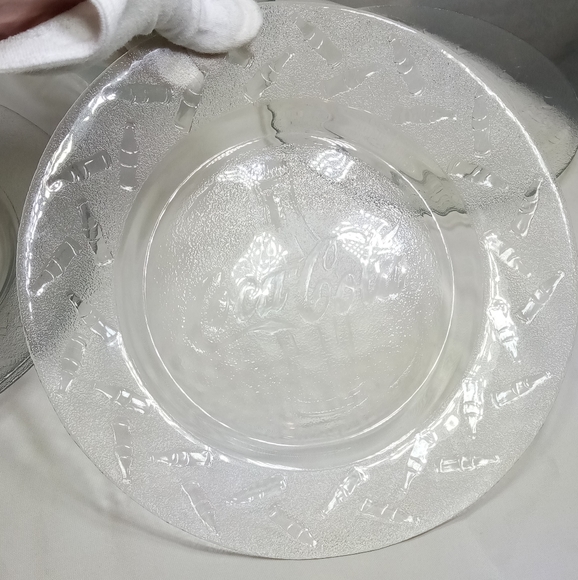 Coca Cola Clear Glass Embossed 6pc Dinnerware Set - Picture 6 of 14